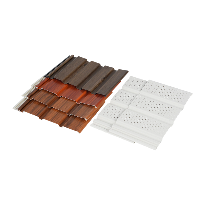 Painel de intradorso de PVC sólido e ventilado com grão de madeira