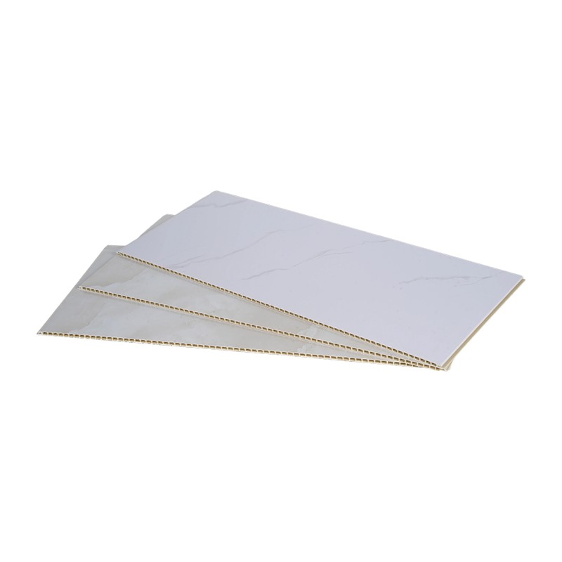 Painel de parede integrado oco de PVC de fibra de bambu à prova de umidade com padrão de mármore
